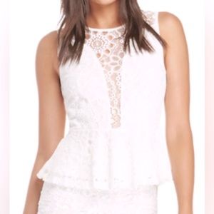 For Love and Lemons White Lace Lulu Peplum Top size small/medium